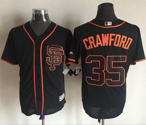 Giants #35 Brandon Crawford Black New Cool Base Alternate Stitched