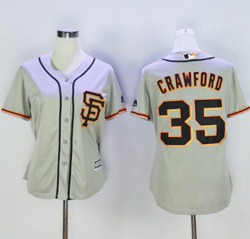 Giants #35 Brandon Crawford Grey Women's Road Stitched MLB Jersey Giants #35 Brandon Crawford Grey Women's Road Stitched MLB Jersey