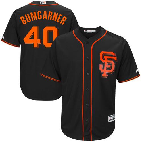 Giants #40 Madison Bumgarner Black Alternate Stitched Youth MLB Jersey Giants #40 Madison Bumgarner Black Alternate Stitched Youth MLB Jersey