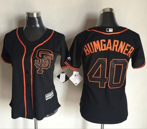 Giants #40 Madison Bumgarner Black Women's Alternate Stitched MLB Jersey Giants #40 Madison Bumgarner Black Women's Alternate Stitched MLB Jersey