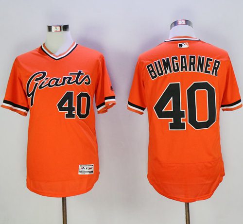 Giants #40 Madison Bumgarner Orange Flexbase Authentic Collection Cooperstown Stitched MLB jerseys Giants #40 Madison Bumgarner Orange Flexbase Authentic Collection Cooperstown Stitched MLB jerseys