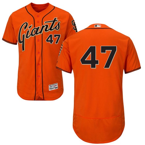 Giants #47 Johnny Cueto Orange Flexbase Authentic Collection Stitched MLB Jersey Giants #47 Johnny Cueto Orange Flexbase Authentic Collection Stitched MLB Jersey