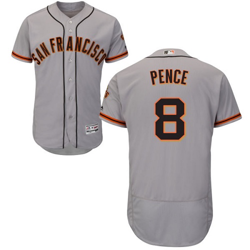 Giants #8 Hunter Pence Grey Flexbase Authentic Collection Road Stitched MLB Jersey Giants #8 Hunter Pence Grey Flexbase Authentic Collection Road Stitched MLB Jersey
