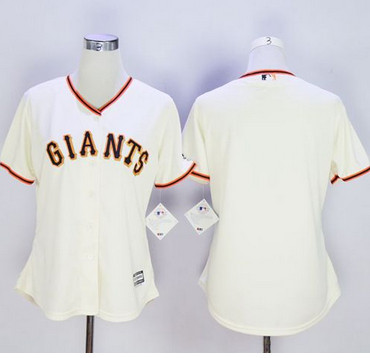 Giants Blank Cream Women's Home Stitched MLB Jersey