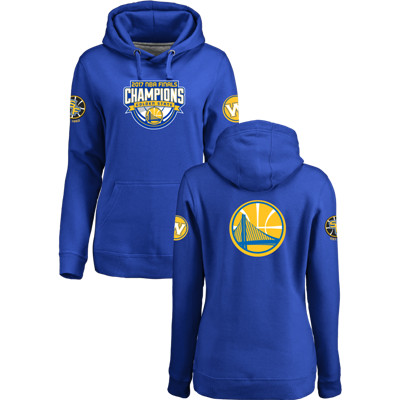 Golden State Warriors 2017 NBA Champions Royal Women's Pullover Hoodie2