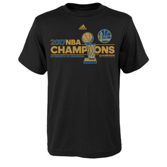 Golden State Warriors adidas Youth 2017 NBA Finals Champions Locker Room T-Shirt - Black