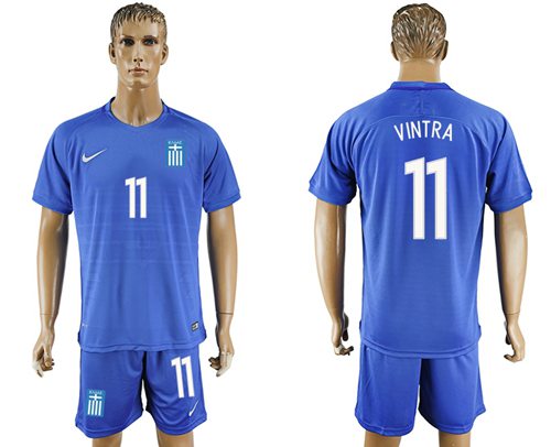 Greece #11 Vintra Away Soccer Country Jersey Greece #11 Vintra Away Soccer Country Jersey