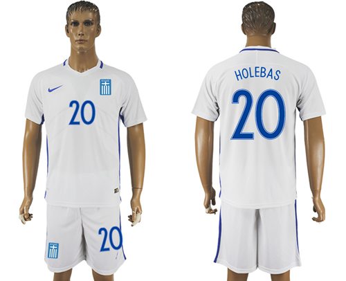 Greece #20 Holebas Home Soccer Country Jersey Greece #20 Holebas Home Soccer Country Jersey