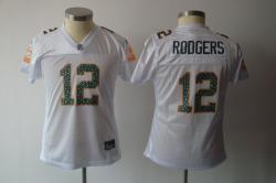 Green Bay Packers #12 Rodgers White Women Jerseys