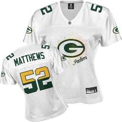 Green Bay Packers #52 matthews White Fem Fan Women Jerseys
