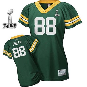 Green Bay Packers #88 Jermichael Finley Green Womennull Field Flirt Super Bowl XLV 2011 Jersey