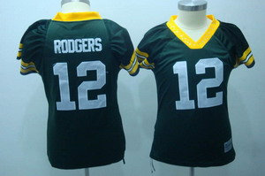 Green Bay Packers 12 rodgers green 2010 Womens Field Flirt Fashion Jersey