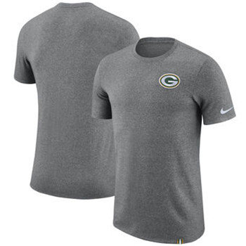 Green Bay Packers Nike Marled Patch T-Shirt - Heathered Gray