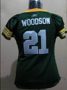 Green bay packers #21 WOODSON women jersey