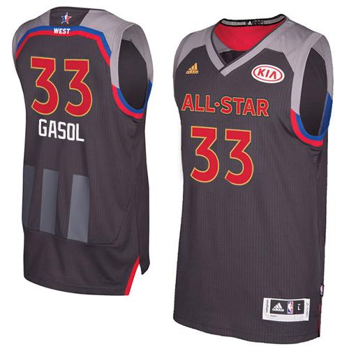 Grizzlies #33 Marc Gasol Charcoal 2017 All Star Stitched NBA Jersey