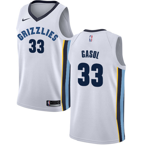 Grizzlies #33 Marc Gasol White Youth Basketball Swingman Association Edition Jersey