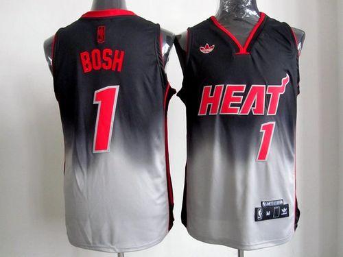 Heat #1 Chris Bosh Black Grey Fadeaway Fashion Stitched NBA Jersey Heat #1 Chris Bosh Black Grey Fadeaway Fashion Stitched NBA Jersey