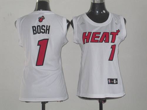 Heat #1 Chris Bosh White Women Fashion Stitched NBA Jersey Heat #1 Chris Bosh White Women Fashion Stitched NBA Jersey
