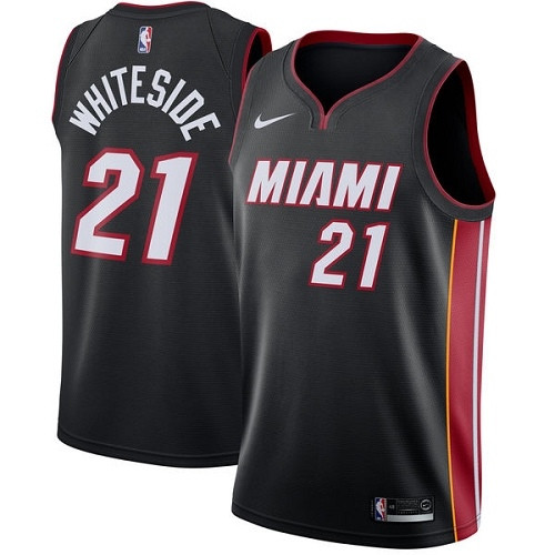 Heat #21 Hassan Whiteside Black Women's Basketball Swingman Icon Edition Jersey