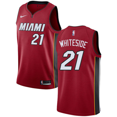 Heat #21 Hassan Whiteside Red Women's Basketball Swingman Statement Edition Jersey