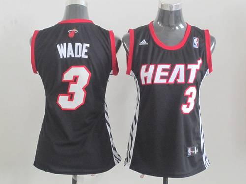 Heat #3 Dwyane Wade Black Women's Road Stitched NBA Jersey Heat #3 Dwyane Wade Black Women's Road Stitched NBA Jersey