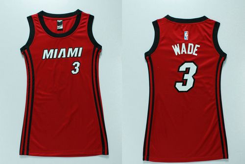 Heat #3 Dwyane Wade Red Women's Dress Stitched NBA Jersey Heat #3 Dwyane Wade Red Women's Dress Stitched NBA Jersey