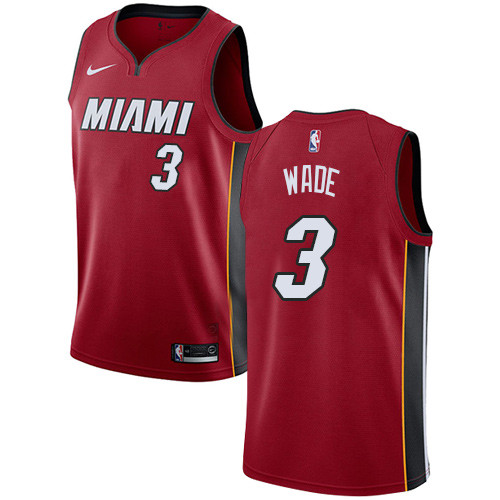 Heat #3 Dwyane Wade Red Youth Basketball Swingman Statement Edition Jersey