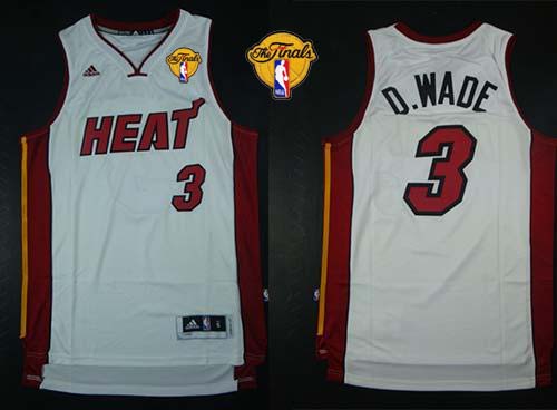 Heat #3 Dwyane Wade White Nickname D.WADE Finals Patch Stitched NBA Jersey Heat #3 Dwyane Wade White Nickname D.WADE Finals Patch Stitched NBA Jersey