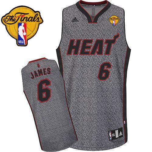 Heat #6 LeBron James Grey Static Fashion Finals Patch Stitched NBA Jersey Heat #6 LeBron James Grey Static Fashion Finals Patch Stitched NBA Jersey