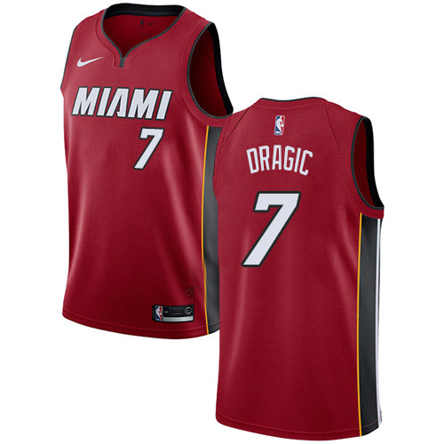 Heat #7 Goran Dragic Red Women's Basketball Swingman Statement Edition Jersey