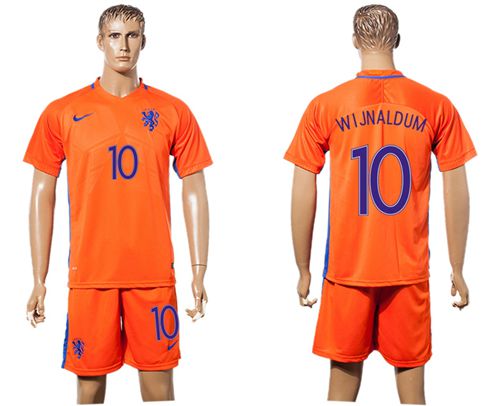 Holland #10 Wijnaldum Home Soccer Country Jersey Holland #10 Wijnaldum Home Soccer Country Jersey