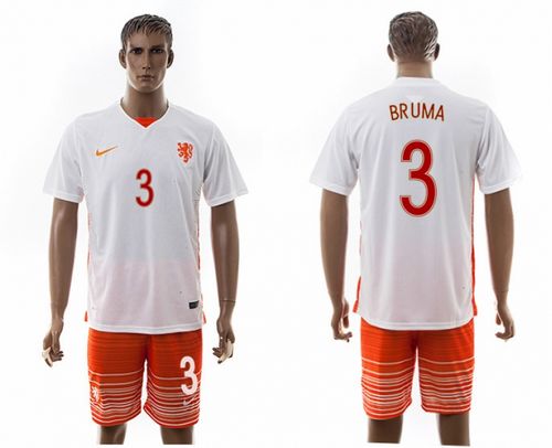 Holland #3 Bruma Away Soccer Country Jersey Holland #3 Bruma Away Soccer Country Jersey