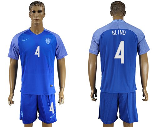 Holland #4 Blind Away Soccer Country Jersey Holland #4 Blind Away Soccer Country Jersey