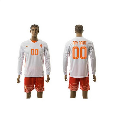 Holland Personalized Away Long Sleeve Soccer Country Jersey Holland Personalized Away Long Sleeve Soccer Country Jersey