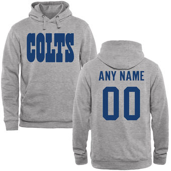 Indianapolis Colts Steel Custom Name & Number Wordmark Pullover Hoodie
