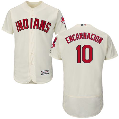Indians #10 Edwin Encarnacion Cream Flexbase Authentic Collection Stitched MLB Jersey Indians #10 Edwin Encarnacion Cream Flexbase Authentic Collection Stitched MLB Jersey