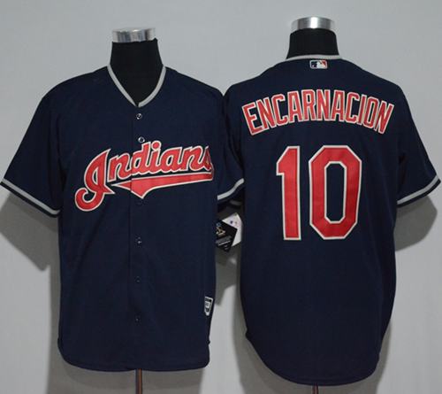 Indians #10 Edwin Encarnacion Navy Blue New Cool Base Stitched MLB Jersey Indians #10 Edwin Encarnacion Navy Blue New Cool Base Stitched MLB Jersey
