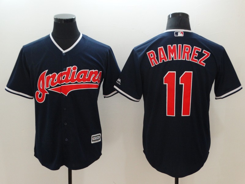 Indians #11 Jose Ramirez Navy Cool Base Jersey Indians #11 Jose Ramirez Navy Cool Base Jersey