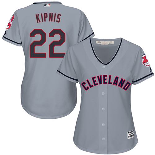 Indians #22 Jason Kipnis Grey Women's Road Stitched MLB Jersey Indians #22 Jason Kipnis Grey Women's Road Stitched MLB Jersey