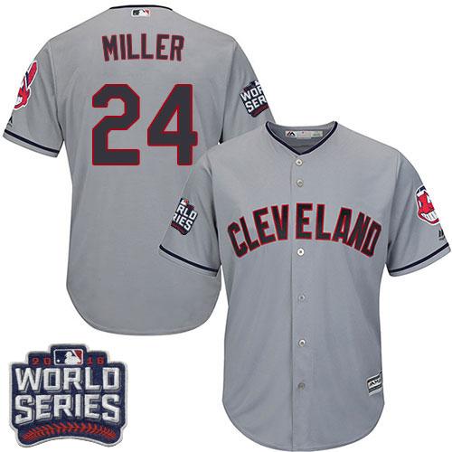 Indians #24 Andrew Miller Grey Road 2016 World Series Bound Stitched Youth MLB Jersey Indians #24 Andrew Miller Grey Road 2016 World Series Bound Stitched Youth MLB Jersey