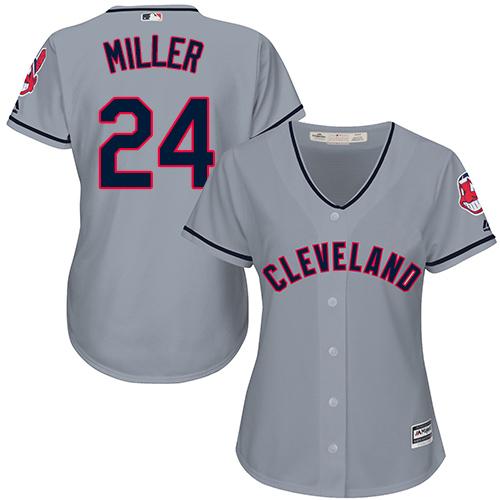 Indians #24 Andrew Miller Grey Women's Road Stitched MLB Jersey Indians #24 Andrew Miller Grey Women's Road Stitched MLB Jersey