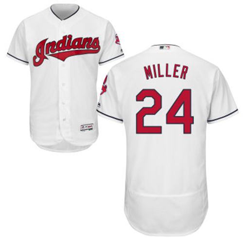 Indians #24 Andrew Miller White Flexbase Authentic Collection Stitched MLB Jersey Indians #24 Andrew Miller White Flexbase Authentic Collection Stitched MLB Jersey