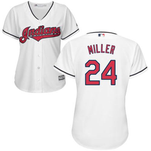 Indians #24 Andrew Miller White Women's Home Stitched MLB Jersey Indians #24 Andrew Miller White Women's Home Stitched MLB Jersey