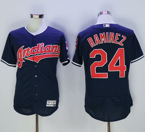 Indians #24 Manny Ramirez Navy Blue Flexbase Authentic Collection Stitched MLB Jersey Indians #24 Manny Ramirez Navy Blue Flexbase Authentic Collection Stitched MLB Jersey