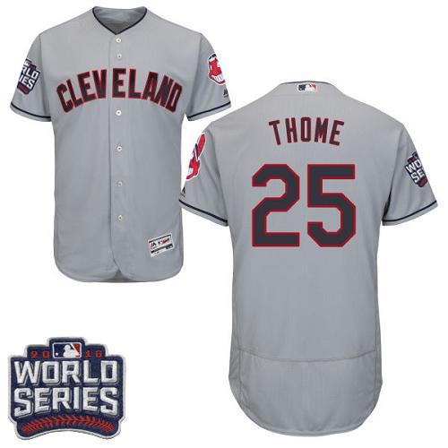 Indians #25 Jim Thome Grey Flexbase Authentic Collection 2016 World Series Bound Stitched MLB Jersey Indians #25 Jim Thome Grey Flexbase Authentic Collection 2016 World Series Bound Stitched MLB Jersey