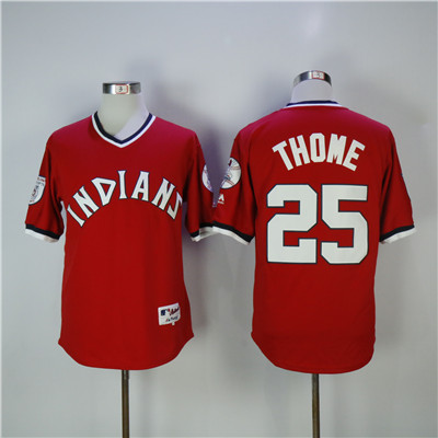 Indians #25 Jim Thome Red Stitched MLB Jersey Indians #25 Jim Thome Red Stitched MLB Jersey