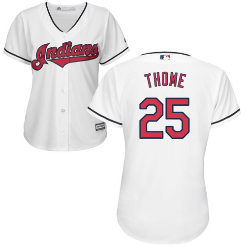 Indians #25 Jim Thome White Home Women's Stitched MLB Jersey Indians #25 Jim Thome White Home Women's Stitched MLB Jersey