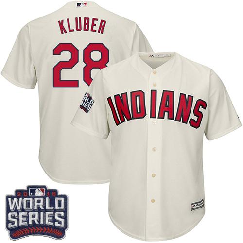 Indians #28 Corey Kluber Cream Alternate 2016 World Series Bound Stitched Youth MLB Jersey Indians #28 Corey Kluber Cream Alternate 2016 World Series Bound Stitched Youth MLB Jersey