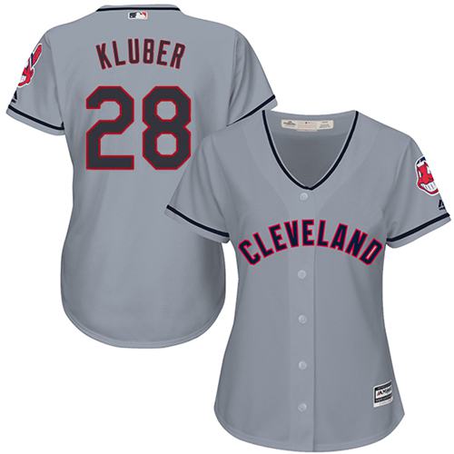 Indians #28 Corey Kluber Grey Women's Road Stitched MLB Jersey Indians #28 Corey Kluber Grey Women's Road Stitched MLB Jersey