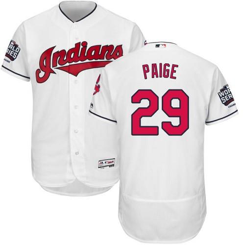 Indians #29 Satchel Paige White Flexbase Authentic Collection 2016 World Series Bound Stitched MLB Jersey Indians #29 Satchel Paige White Flexbase Authentic Collection 2016 World Series Bound Stitched MLB Jersey